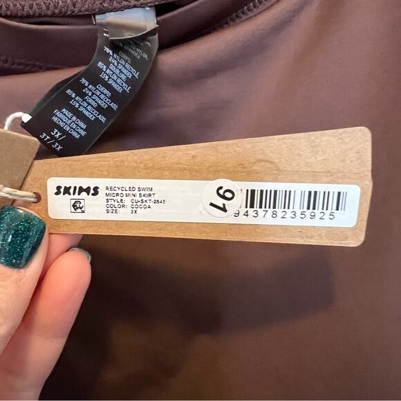 NWT SIGNATURE SWIM MICRO MINI SKIRT COCOA 3X - Picture 5 of 5